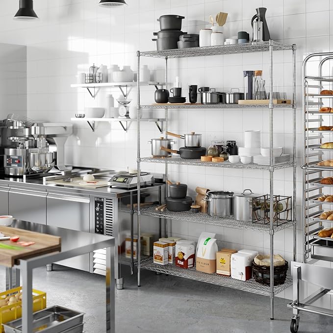 Regal Altair 18" Deep x 54" Wide x 86" Height Wire Shelving Kit | 5-Tier | NSF - Image 7