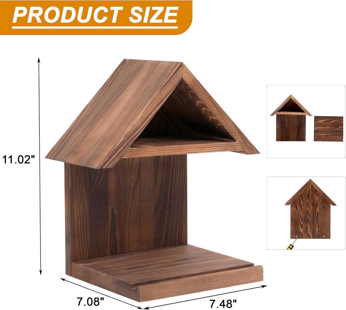 Floating Bedside Wood Bookshelf, Triangle Book Page Holder, Wooden Simple Boo...