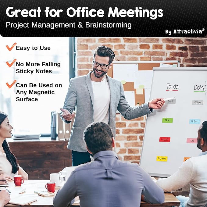 Attractivia Dry Erase Magnetic Labels 2.8 x 1.2 in, Solid Colors, Dry Erase - Image 5