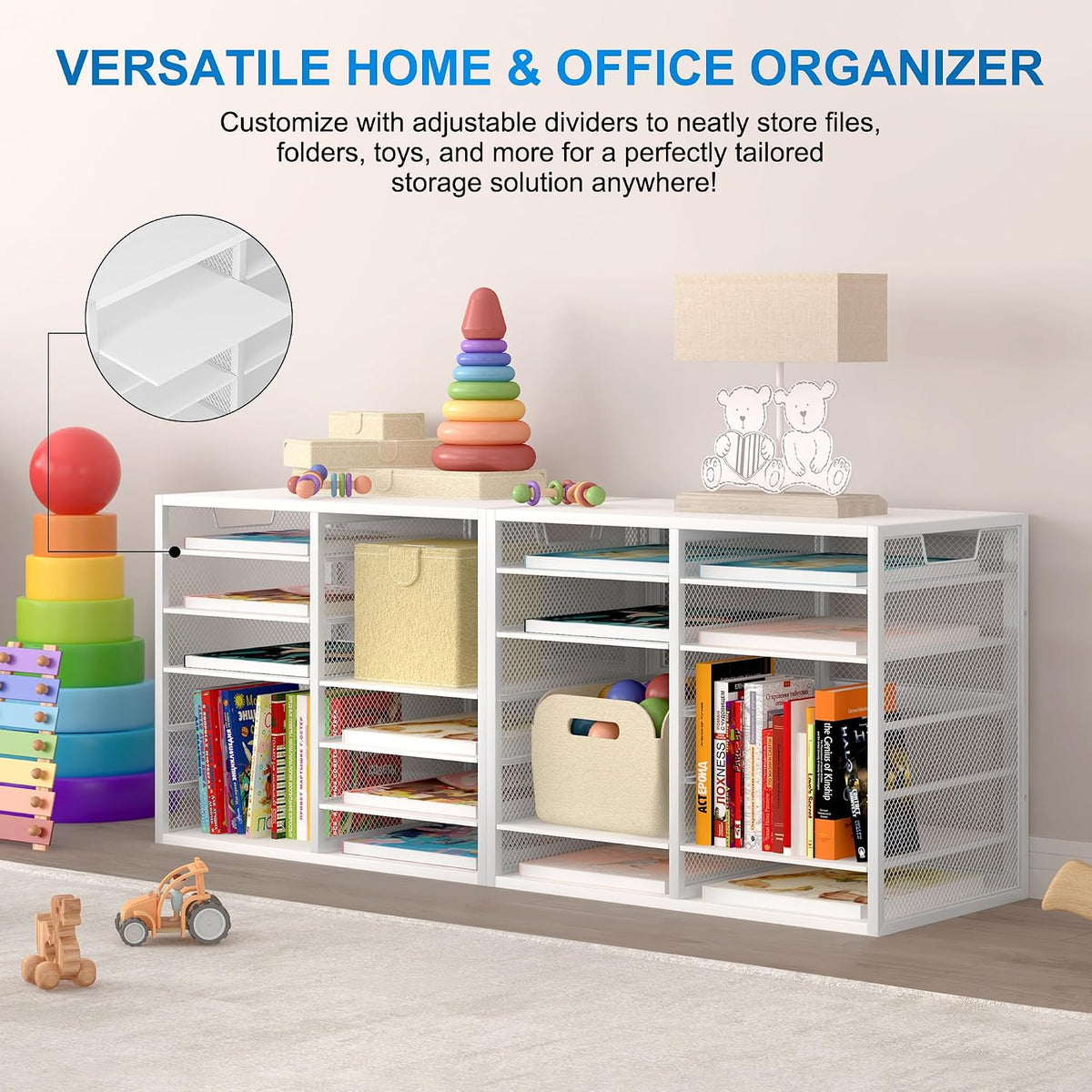 Mail Sorter for Desk, Countertop Literature Organizer, Student Mailbox for Cl...