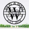 Personalized Metal Name Signs, Split Letter Monogram Wall Decor, Custom Last by Unknown
