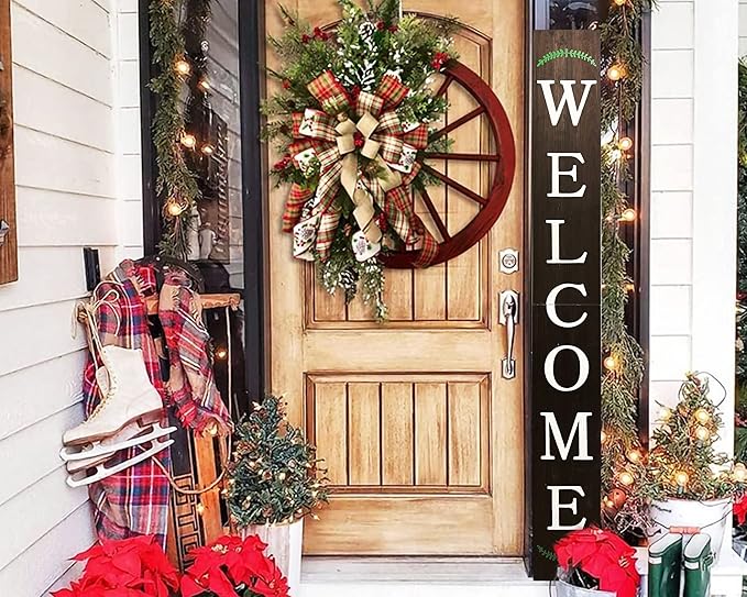 Tall Outdoor Welcome Sign, 6ft Brown Rustic Modern Farmhouse Welcome Sign - Image 3