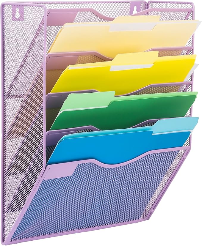 EASEPRES 5 Pocket Mesh Hanging Wall File Organizer, Wall Mounted Mail Paper - Image 8
