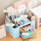 Marbrasse Pen Organizer with 2 Drawer, Desk Organizers and Accessories with 5 - Image 2