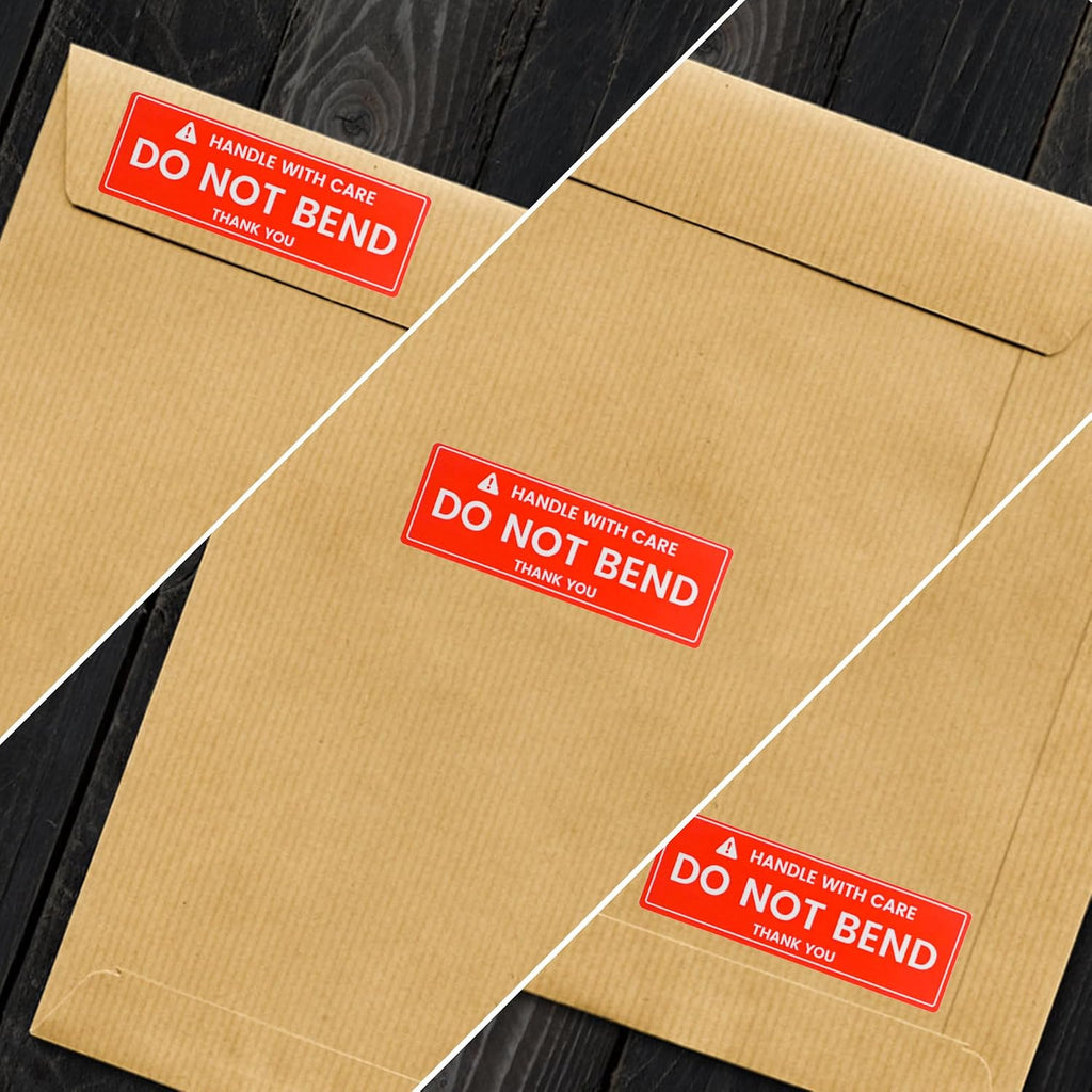L LIKED 1x3 Inches 1000 Handle with Care - Do Not Bend Stickers | Thank You Shipping Warning Labels for Shipping, Packing & Moving, Permanent Adhesive