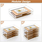 SANRUI 4 Tier Acrylic Paper Letter Tray Desk Stackable Organizer Trays，Clear - Image 4
