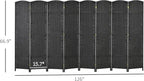 HOMCOM Room Divider, 8 Panel Folding Privacy Screen, 5.6' Tall Freestanding - Image 7
