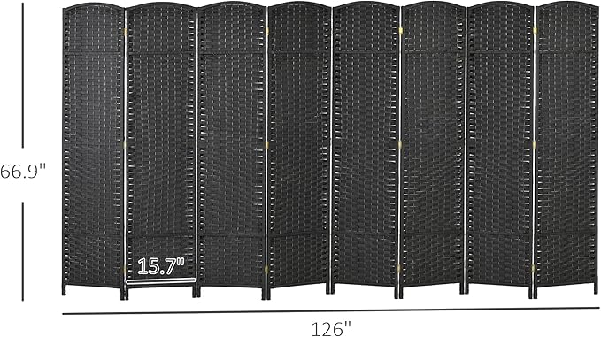 HOMCOM Room Divider, 8 Panel Folding Privacy Screen, 5.6' Tall Freestanding - Image 7