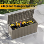 Decksplore 270 Gallon Outdoor Storage Box Waterproof Lockable Resin Deck Box - Image 8