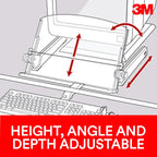 3m adjustable in-line document holder, black, dh640, 1 showing dimensions