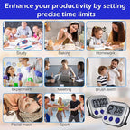 Leumoi 24 Pcs Digital Kitchen Timers Magnetic Back Timers Bulk Large Screen - Image 7