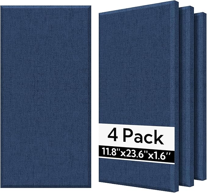 Olanglab Fiberglass Acoustic Wall Panels 4 Pack, 11.8'' x 23.6'' Sound Panels by Olanglab