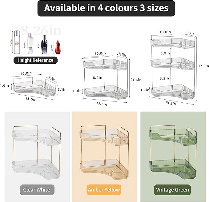 YCIA&DONE Corner Bathroom Counter Organizer, Makeup Organizer - Image 5