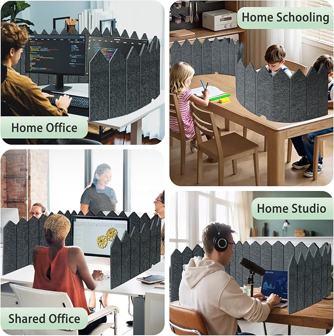 BXI Foldable Felt Desk Divider, 16.5 x 86 Inches Non-Tip Privacy Panel Partition - Image 5