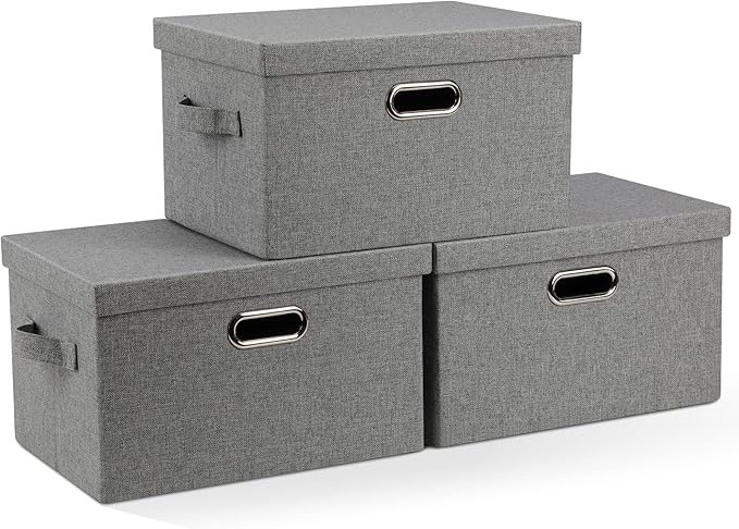 Graciadeco Medium 15" 21 Quart Collapsible Stackable Storage Bins by GraciadecoStorage