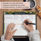 Weekly To Do List Notepad, Undated Weekly Planner Pad, 8.5" x 11" | Large Desk Planner, Weekly Task Planning, College School Supplies, for Home and Office, 52 Sheets, Rustic Floral