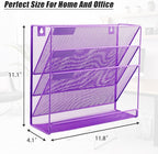 EASEPRES Desk File Organizer Mesh 4-Tier, Hanging Wall Mount Document - Image 2