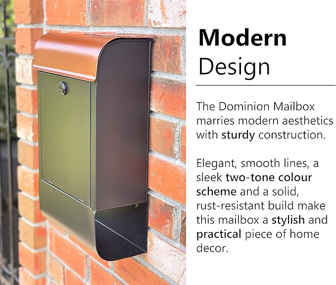 NACH Locking Mailbox, 16 x 4.5 x 10 inch, Waterproof Mailbox Wall Mount - Image 3