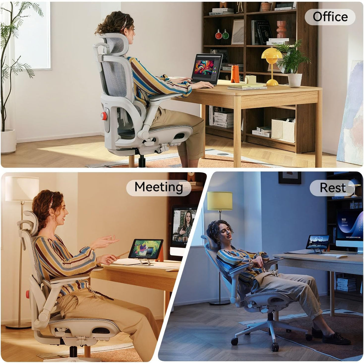 SIHOO B300 Pro Ergonomic Office Chair Without Footrest, 4D Lumbar Support