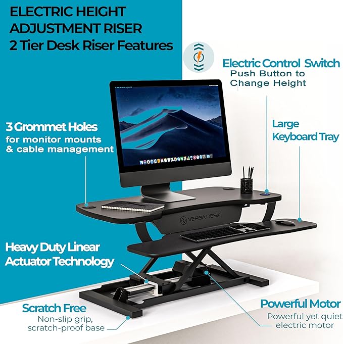 VERSADESK® PowerPro™ 48” x 24” Extra Wide Electric Sit-to-Stand Desk Converter - Image 7