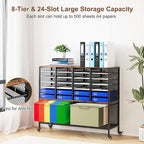 EasyPAG Rolling File Cart with 24 Slot Mail Organizer, Under Desk Storage with - Image 5