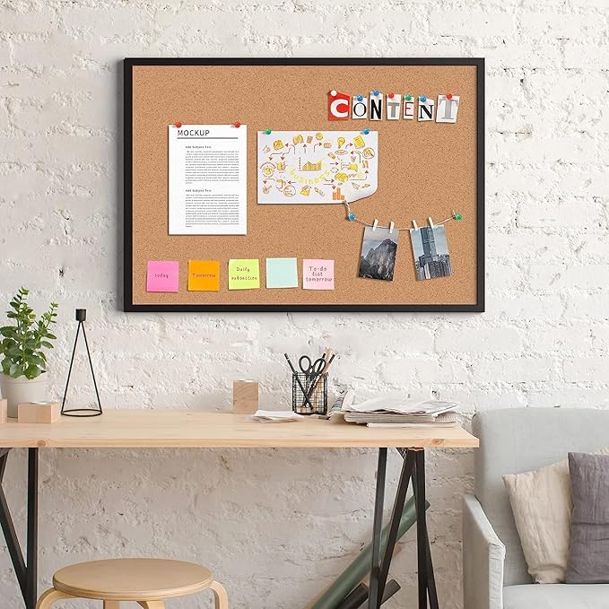 Board2by Cork Board Bulletin Board 24 x 36, Office Board - Image 2