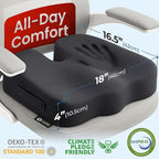 5 STARS UNITED Seat Cushion for Tailbone Pain Relief – Memory Foam Cushion for - Image 4