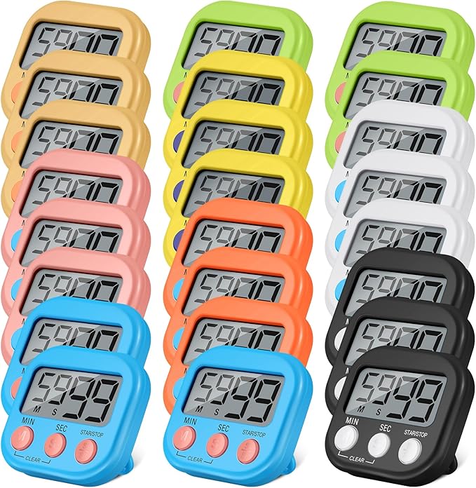 Weewooday 24 Pcs Digital Kitchen Timer Magnetic Timer Bulk On/Off Switch Minute by Weewooday