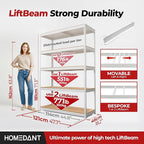 HOMEDANT 5 Tier Storage Shelves Adjustable Laminated Boltless Garage Metal - Image 2