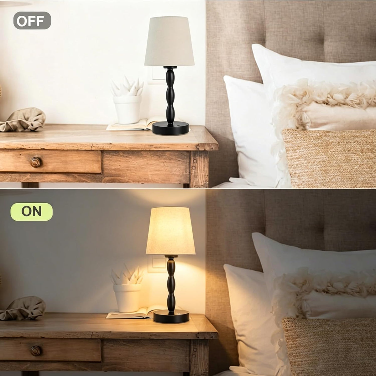 CASTLELIFE Rechargeable Cordless Table Lamp, 5000mAh Battery Powered Touch De...
