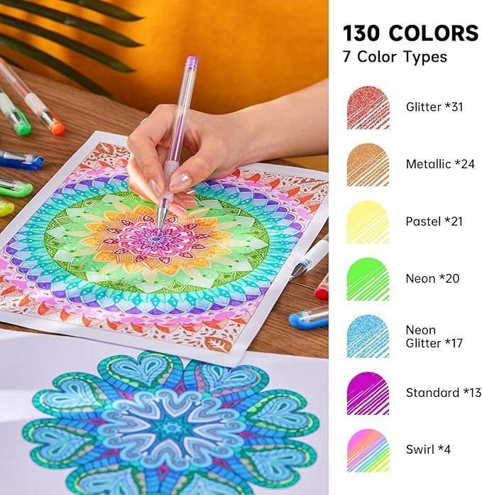 Shuttle Art 260 Pack Gel Pens Set, 130 Colors - Image 3