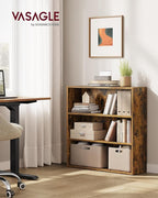 VASAGLE Set of 2 Bookshelves, 31.5 Inches Wide, 3-Tier Open Bookcases - Image 2
