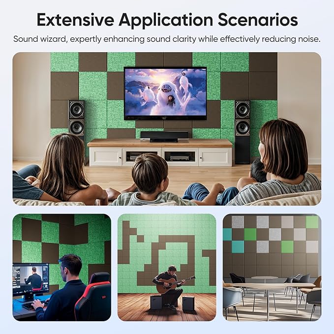 UNECHO 12 Pack 12" X 12" X 0.4" Acoustic Panels - Image 6