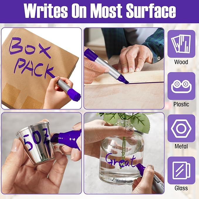 Fuutreo 10 Pack Jumbo Permanent Markers Bulk Large Chisel Tip Permanent Markers - Image 5