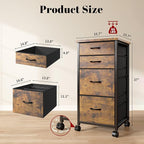 4 Drawers Mobile File Cabinet Vertical Filing Cabinet - Image 3