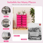 LDAILY 10 Drawer Rolling Cart, Storage Cart Organizer on Wheels, Drawer Cart - Image 6