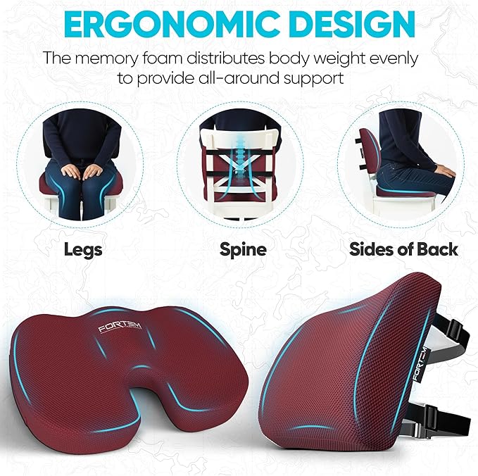 FORTEM Seat Cushion, Office Chair Cushion, Lumbar Support Pillow - Image 6
