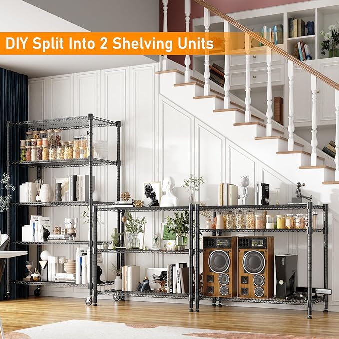 Himimi 5-Tier Heavy Duty Steel Wire Rack Storage Shelving, Adjustable Metal - Image 2