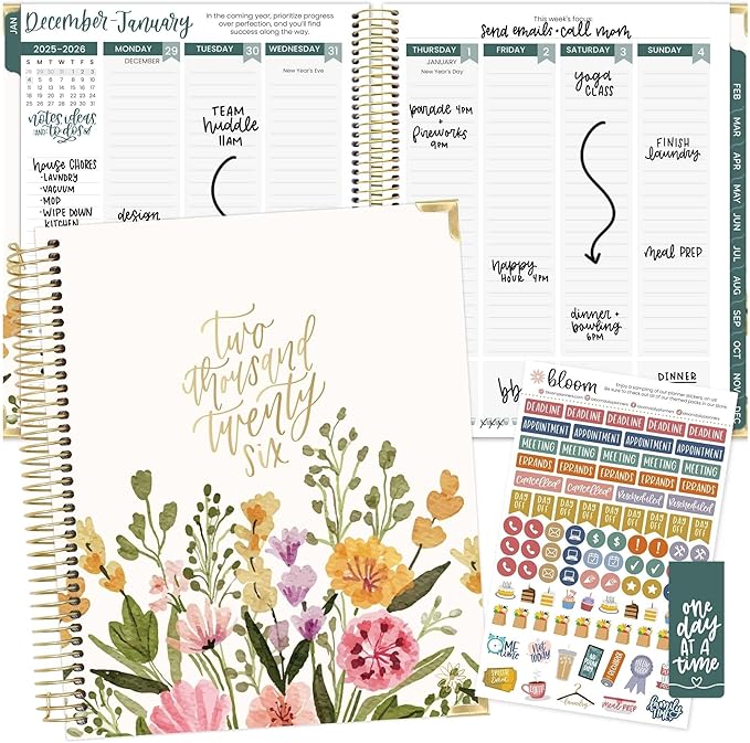 bloom daily planners 2026 Hardcover Calendar Year Goal & Vision Planner by bloomdailyplanners