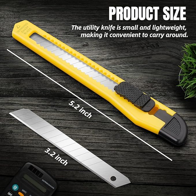 TIFICAL 30 Pack Box Cutter Retractable, Snap-Off 9MM Utility Knife, Auto-Lock - Image 7