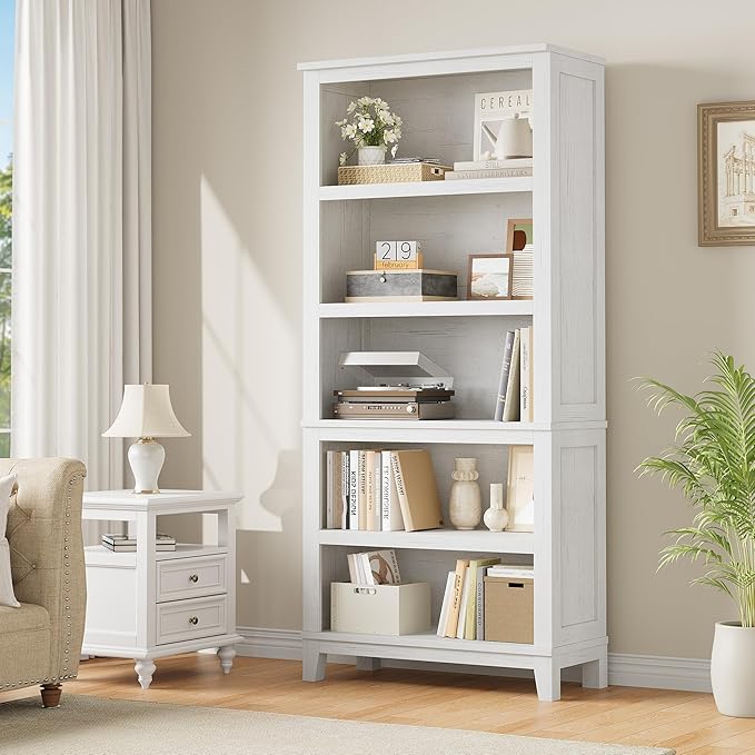 IDEALHOUSE 71" Farmhouse Bookshelf w/Adjustable Shelves & 31.5 in Whidth - Image 7