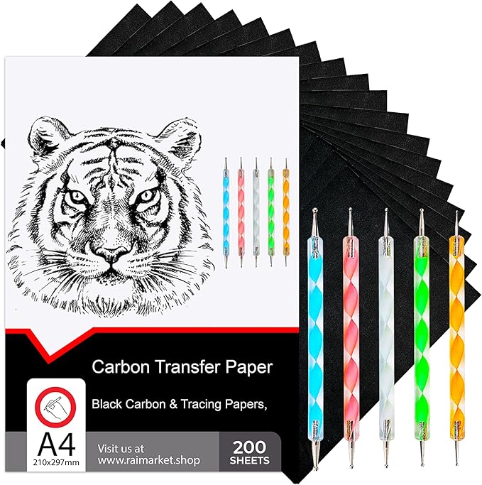 Raimarket 200 Sheets Black Carbon Paper by Raimarket