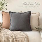 Foindtower Set of 2 Decorative Linen Fringe Throw Pillow Covers Cozy Farmhouse - Image 6
