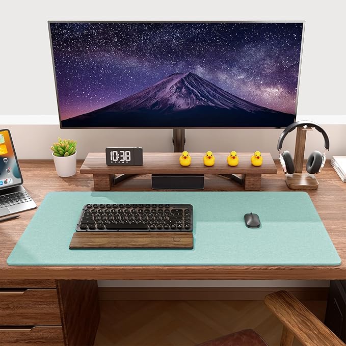Auhoahsil Felt Desk Mat, Minimalist Large Mouse Pad XXL 35.5 x 15.7 in - Image 7
