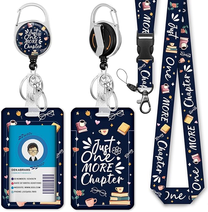Giancomics Book Lover Lanyards for Id Badges, Readers ID Badge Holder by Giancomics