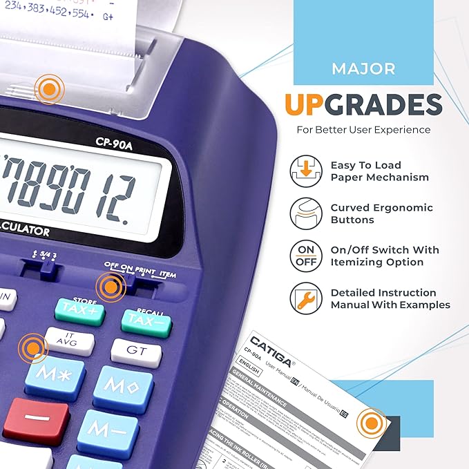 CATIGA New & Upgraded 2025 Printing Calculator Adding Machine 10 Key, Desktop - Image 2