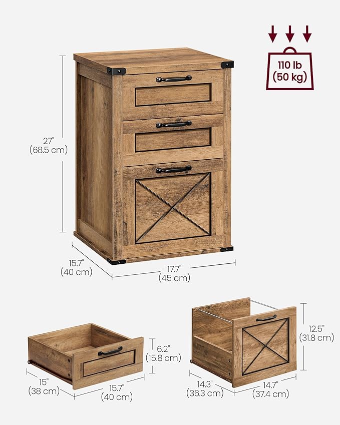 VASAGLE File Cabinet, Filing Cabinet - Image 3