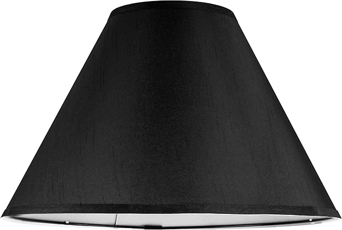GO&SO Set of 2 Black Lamp Shade Fabric Large Lampshades, Barrel Lamp Shades 6.5 - Image 8