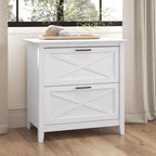 Bush Home Key West 2 Drawer Lateral File Cabinet in Pure White Oak, Document Storage for Home Office, Accent Chest with Drawers