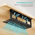 PEGZONE Under Desk Cable Management Tray, 15.7 Inches Metal Cord Organizer Rack - Image 6